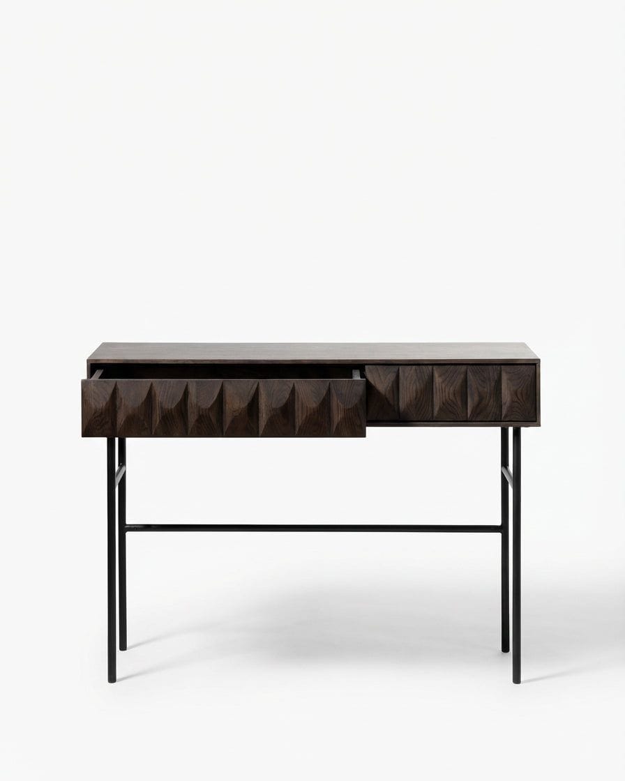 Royalcraft Indoor Furniture ROKA Dark Wood Geometric Console Table House of Isabella UK