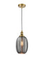 Refract aged brass single pendant with chevron glass