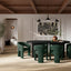 Rina Black Dining Table with 6 Alba Forest Green Chairs