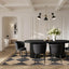 Rina Black Dining Table with 6 Nova Black Chairs