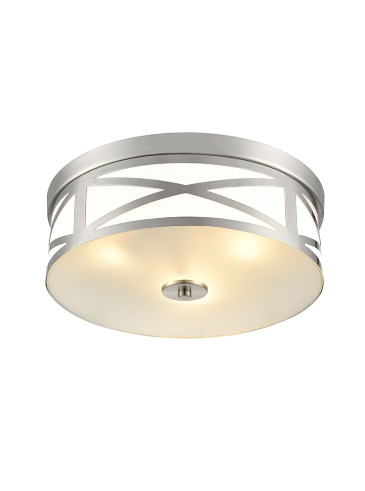 Ringo Satin Nickel 380mm Flush Ceiling Fitting