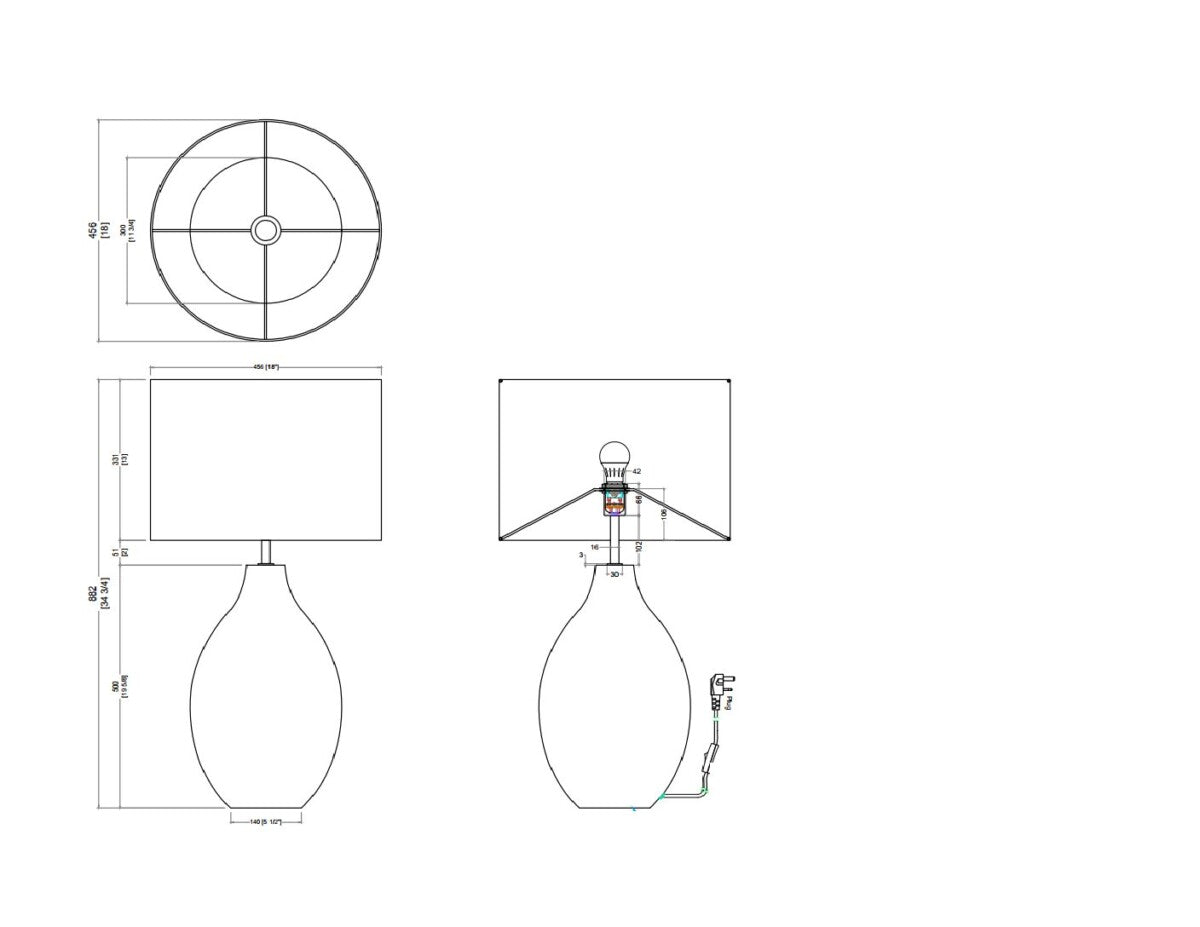 Lamp | Large Round Gesso