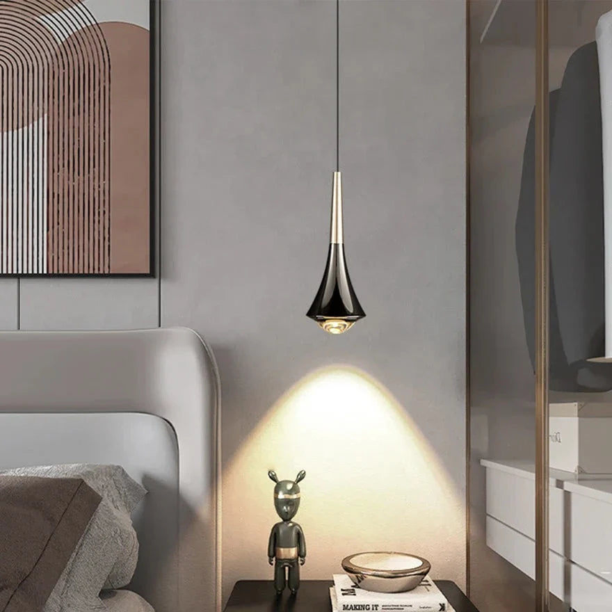 Dropping Pendant Light LED Integrated Adjustable Height Warm Light.