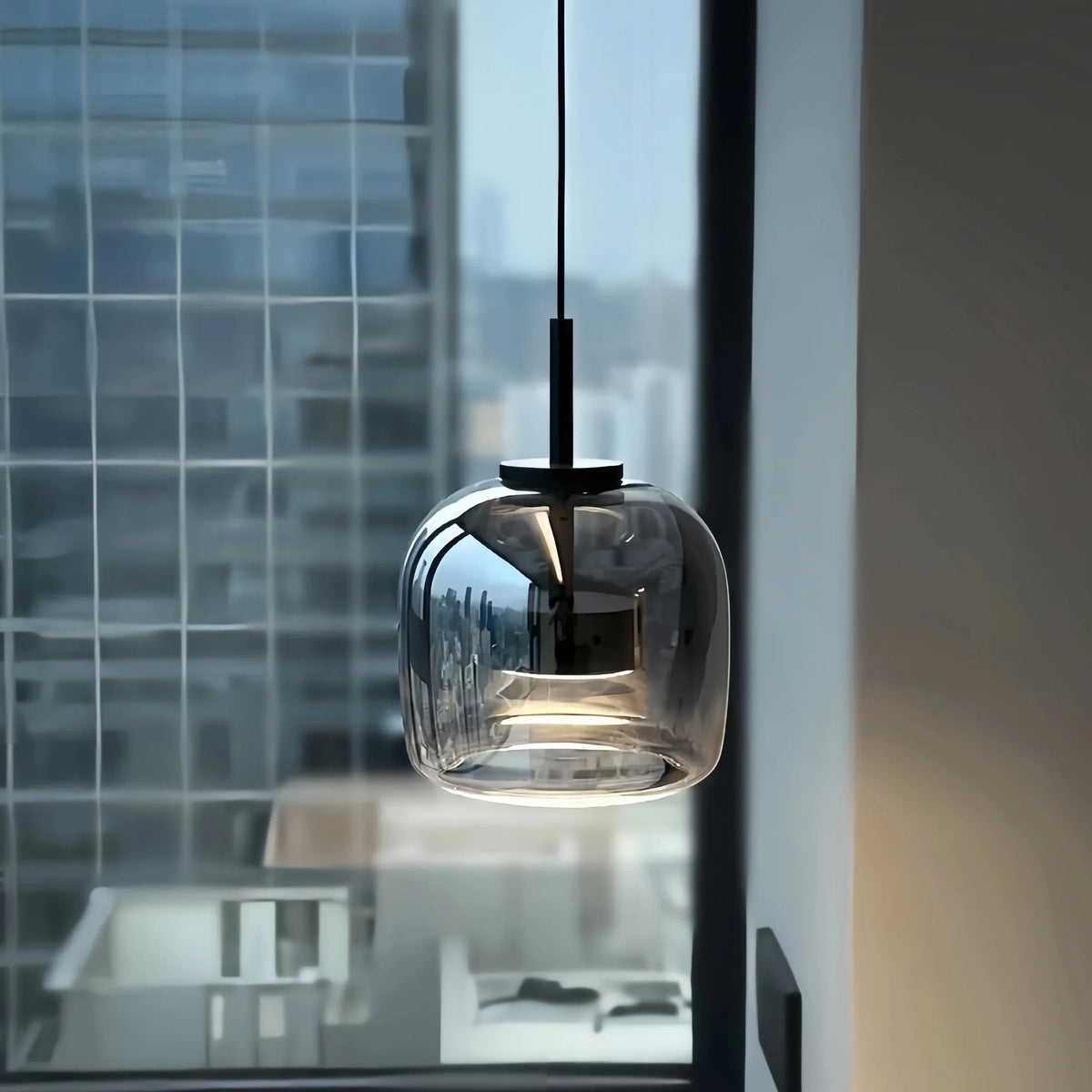 Dildale Black Gold Pendant Lamp LED Warm Light Adjustable Height.