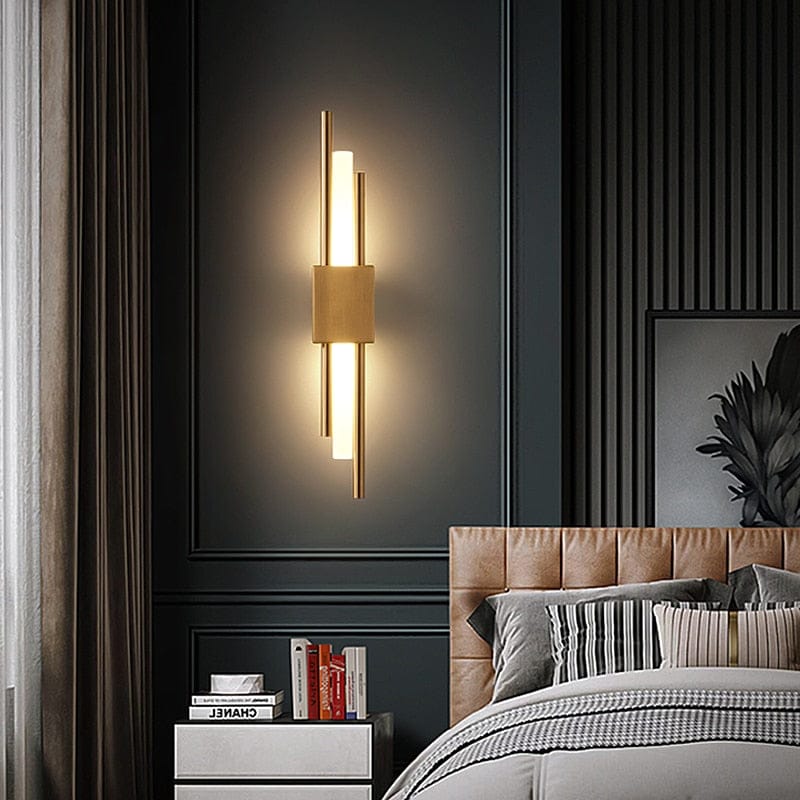 Light My House Golden Left / 6W|Warm White (2700-3500K) Emporium LED Wall Lamp Black Gold Warm Light Hard Wired Modern House of Isabella UK