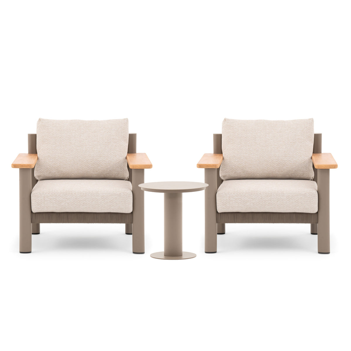 Sicily 2 Seat Lounge Set - Cafe Frame-Latte Cushion