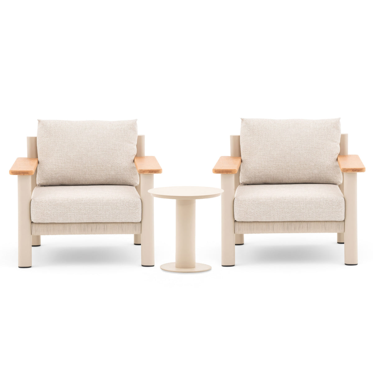 Sicily 2 Seat Lounge Set - Latte Frame/Latte Cushion
