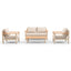 Sicily 2 Seat Sofa & Armchairs Set - Latte Frame/Latte Cushions