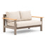 Sicily 2 Seat Sofa - Café Frame-Latte Cushion