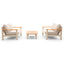Sicily Sofa Set With 2 x 2 Seat Sofas - Latte Frame/Latte Cushions