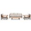 Sicily 3 Seat Sofa & Armchairs Set - Café Frame-Latte Cushions
