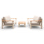 Sicily Sofa Set With 2 x 3 Seat Sofas - Latte Frame/Latte Cushions