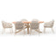 Sicily 6 Seat Rectangular Table with Rope Chairs - Latte Frame/Latte Cushions
