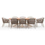 Sicily 8 Seat Rectangular Table with Rope Chairs - Cafe Frame-Latte Cushions