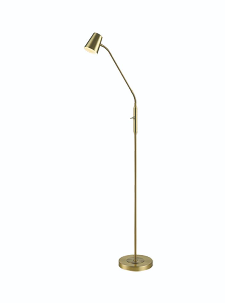 Floor Reading/Craft Lamp With Flexible Arm - Bronze