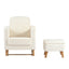 OTI Nursery Soother Nursing Chair and Footstool Off White Boucle House of Isabella UK