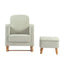 OTI Nursery Soother Nursing Chair and Footstool Sage Boucle House of Isabella UK