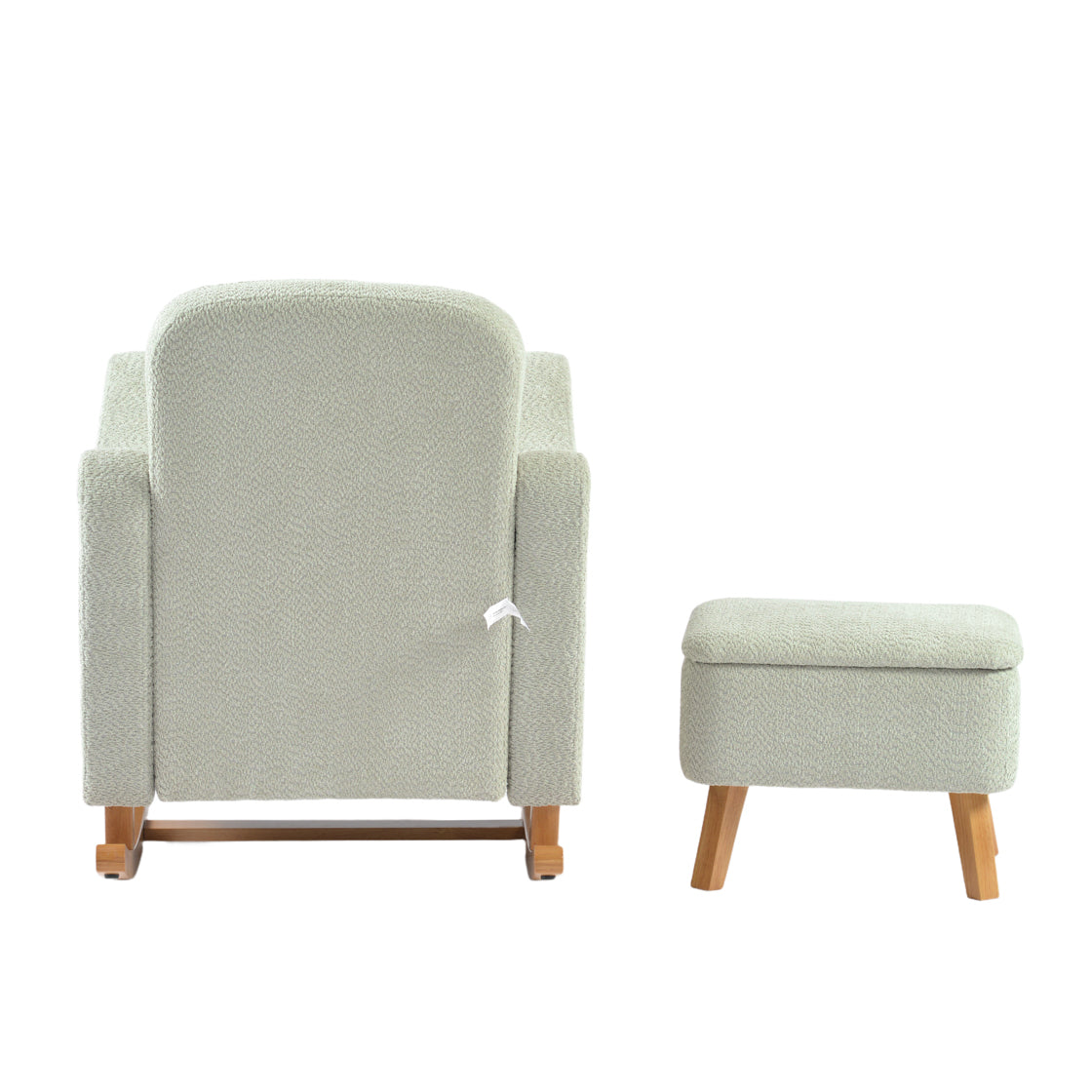 OTI Nursery Soother Nursing Chair and Footstool Sage Boucle House of Isabella UK