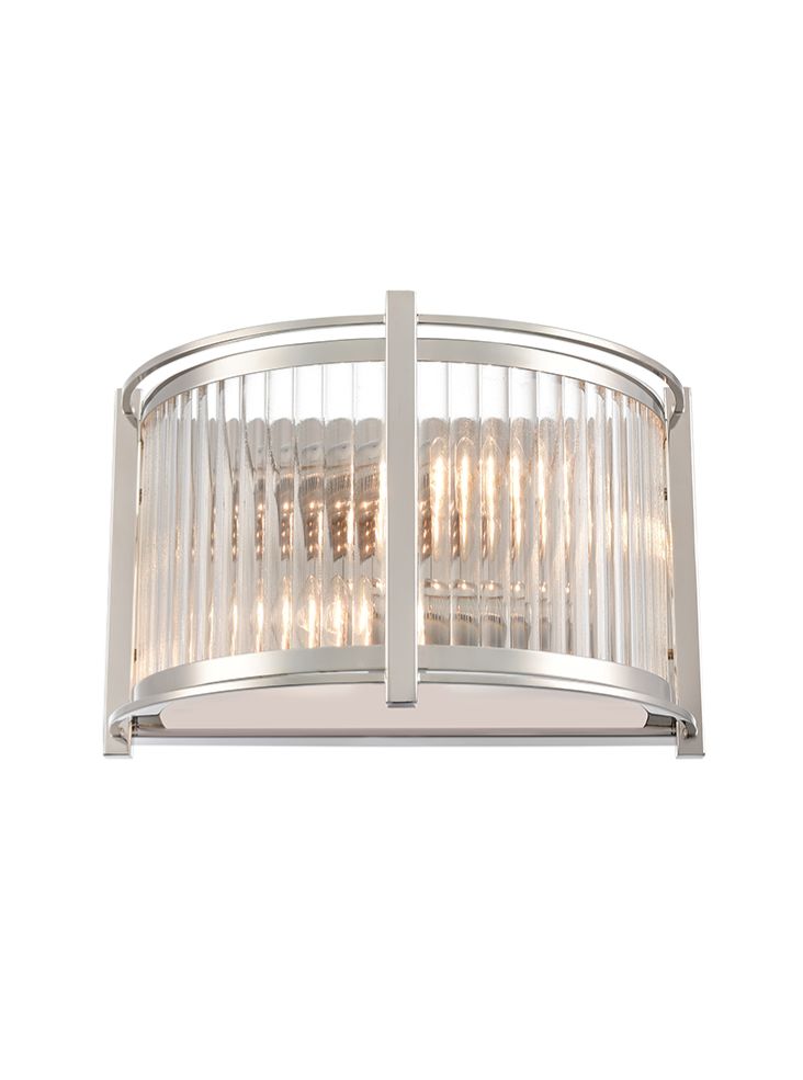 Sloane wall light in polished nickel