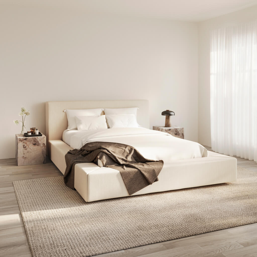 Soho White Clay King Bed