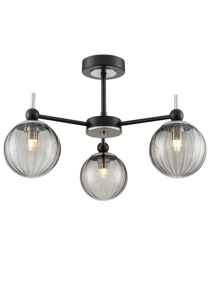 Solar 3lt Fitting matt black and satin nickel