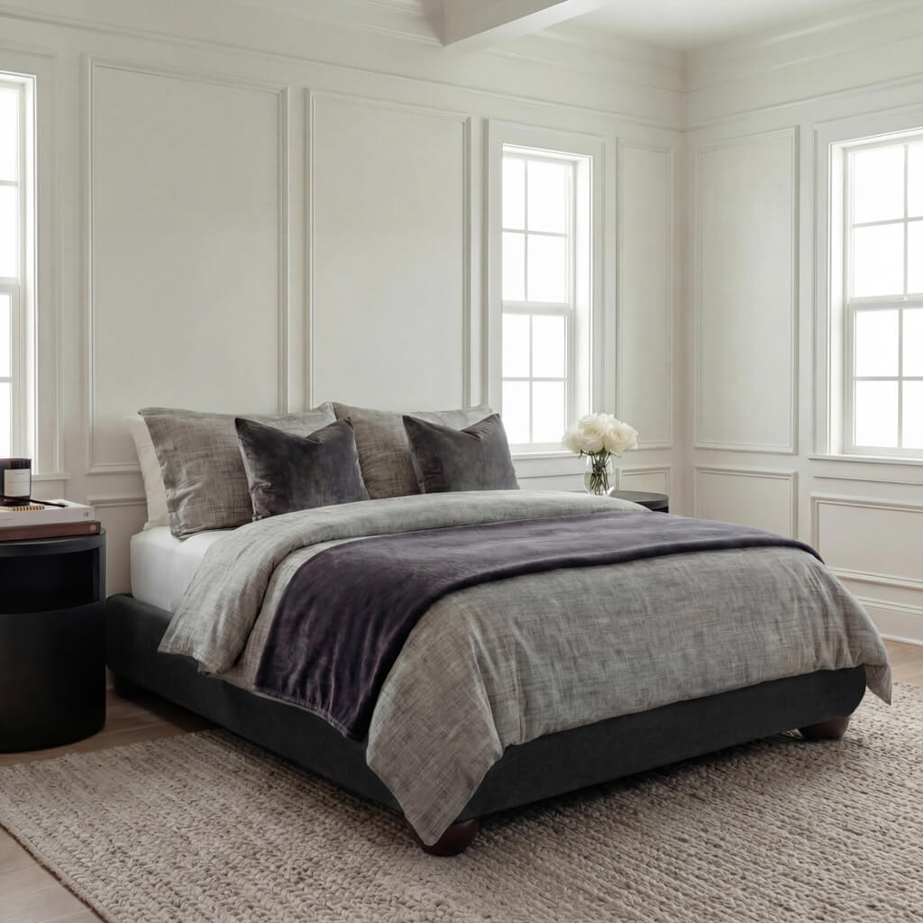 Soller Deep Charcoal Double Bed