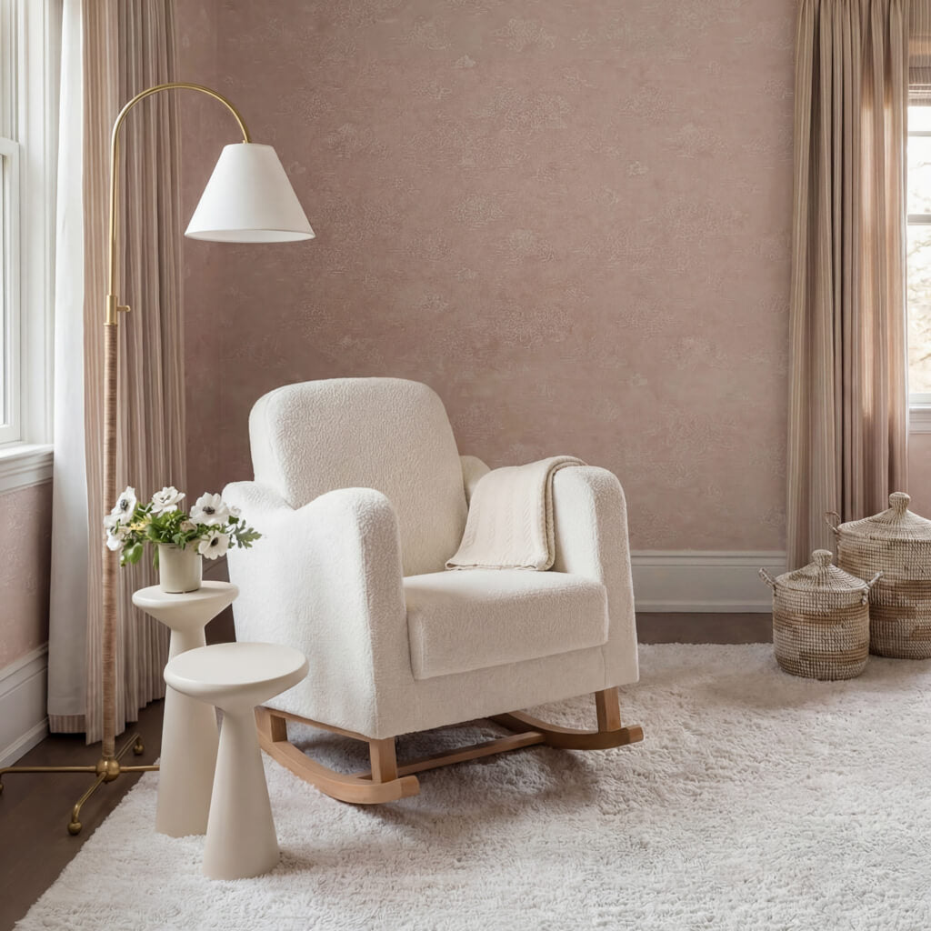 Soother Nursing Chair Off White Boucle