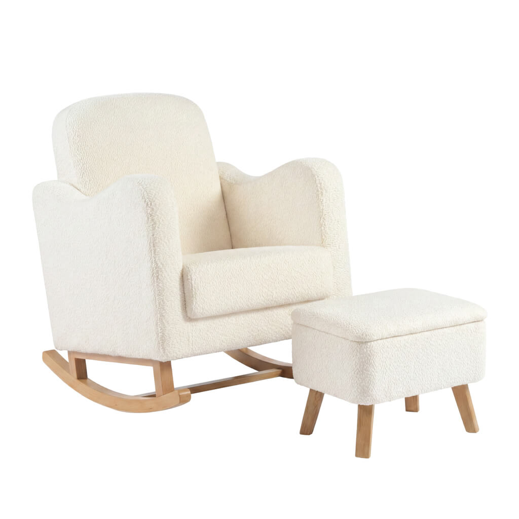 Soother Nursing Chair Off White Boucle