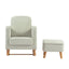 Soother Nursing Chair and Footstool Sage Boucle