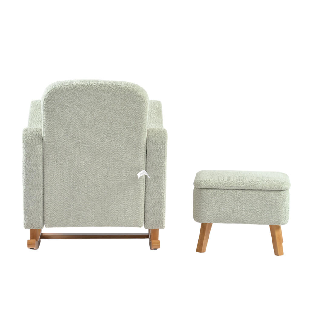 Soother Nursing Chair and Footstool Sage Boucle