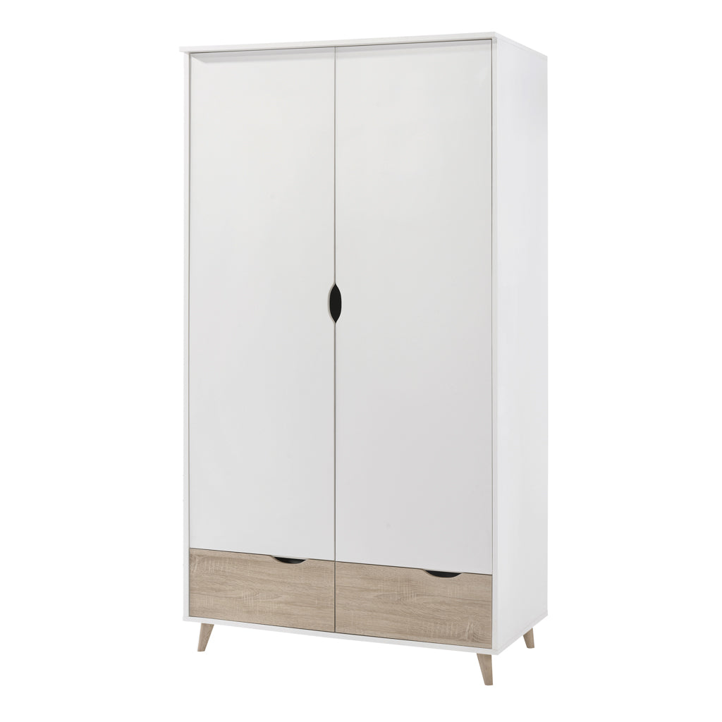 Stockholm Double Bed White-Oak