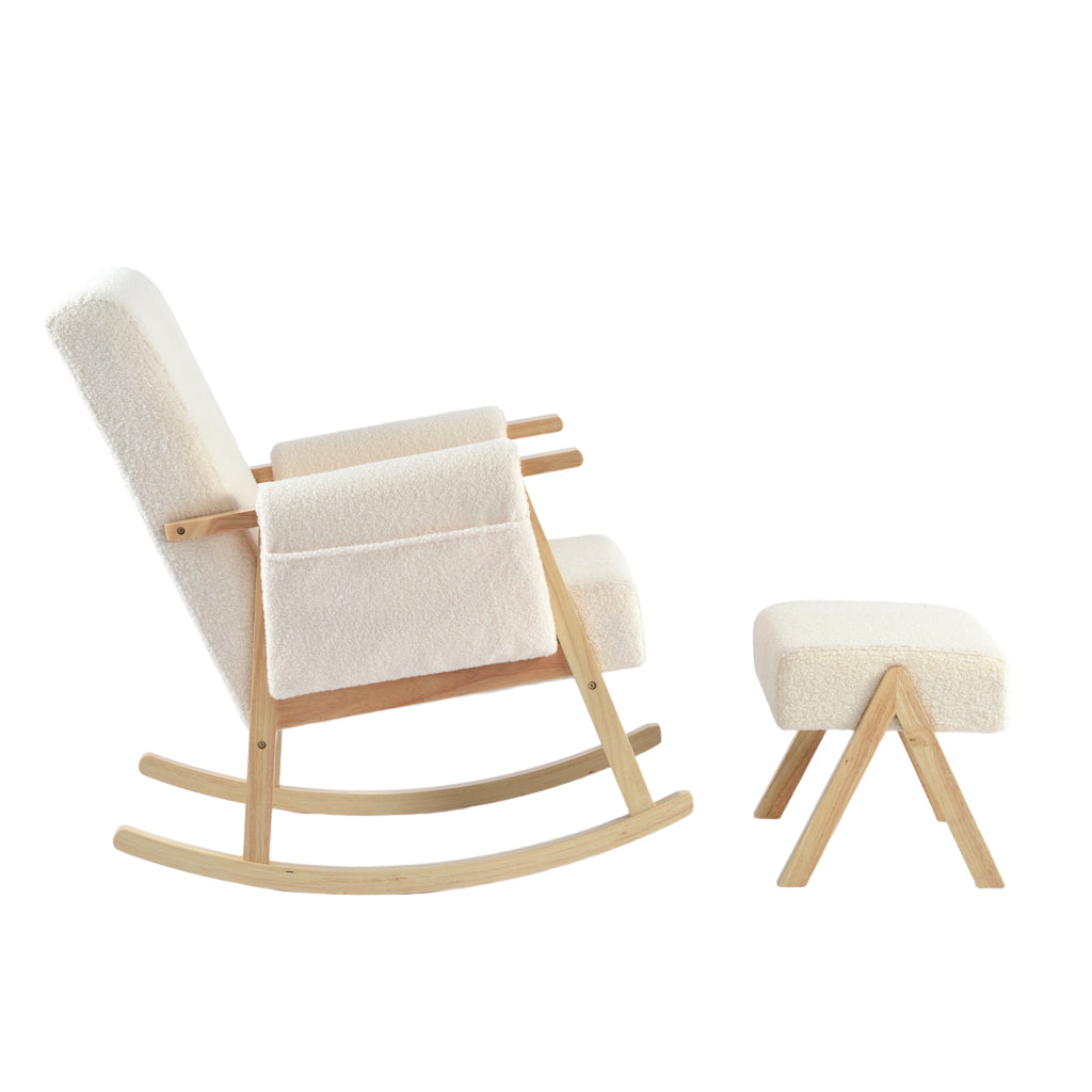 Storyteller Nursing Chair and Footstool Off White Ted