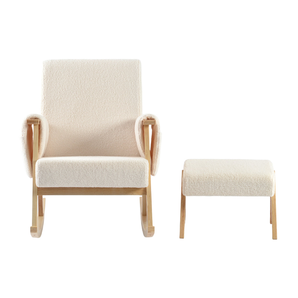 Storyteller Nursing Chair and Footstool Off White Ted
