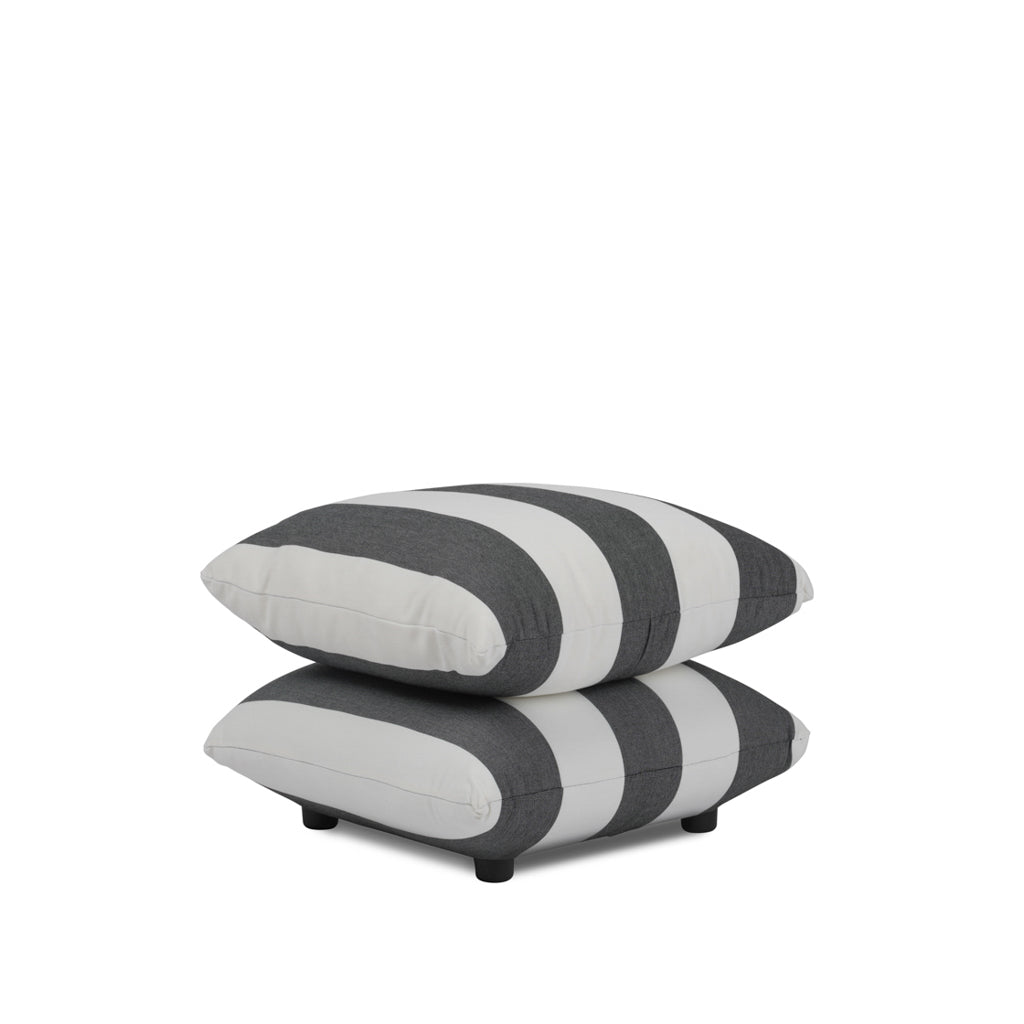 Sycamore Black and White Striped Pouffe