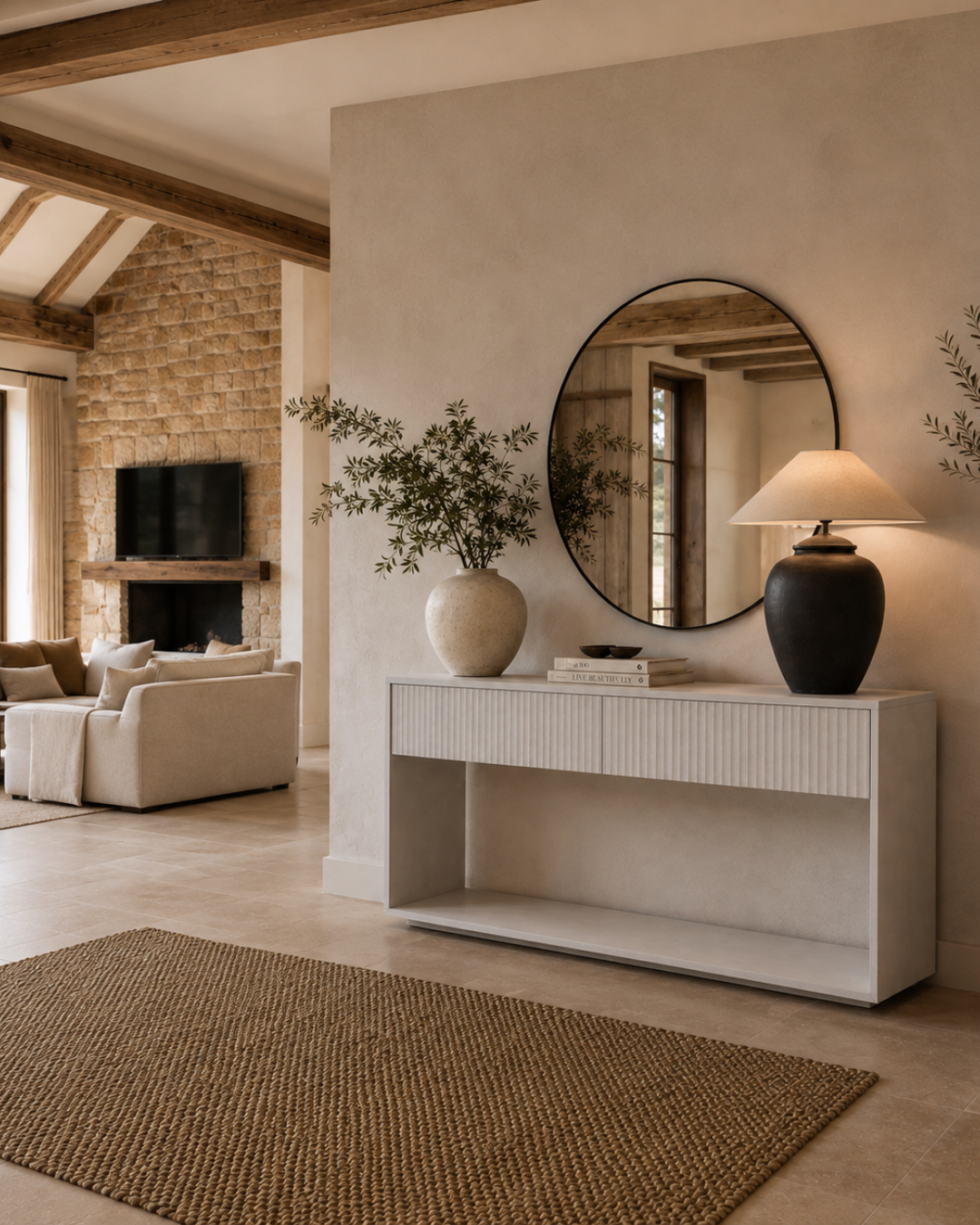 Costine Console Table - White