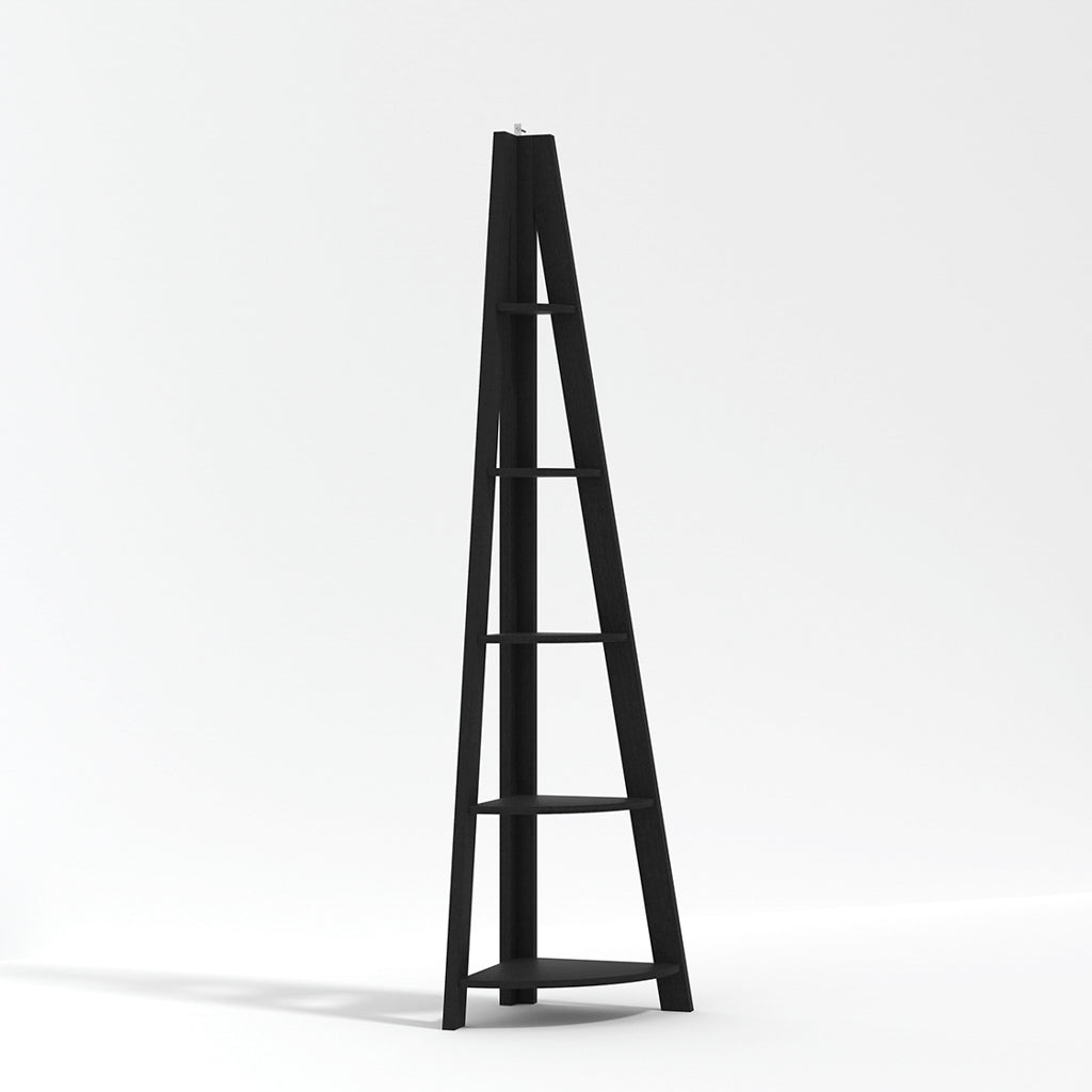 Tiva Black Corner Ladder Shelving