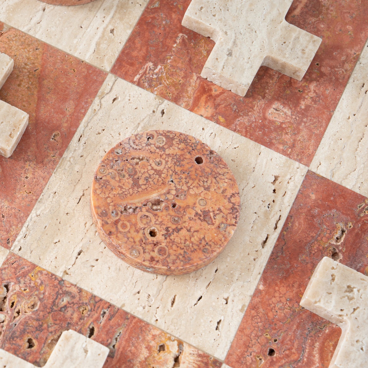 Travertine Tic-Tac-Toe.