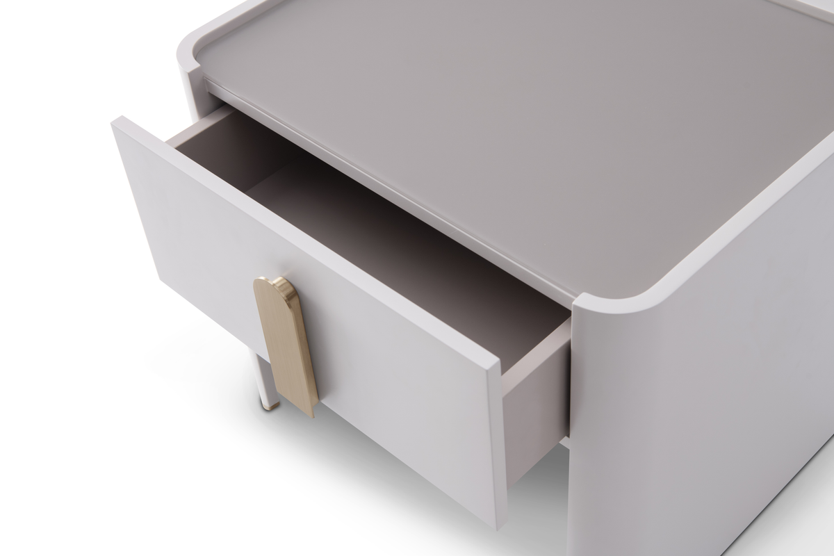 Polaris Bedside Table - Matte Beige