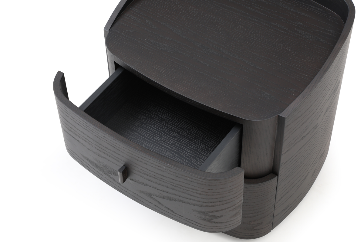 Vertu Bedside Table - Smoke Oak