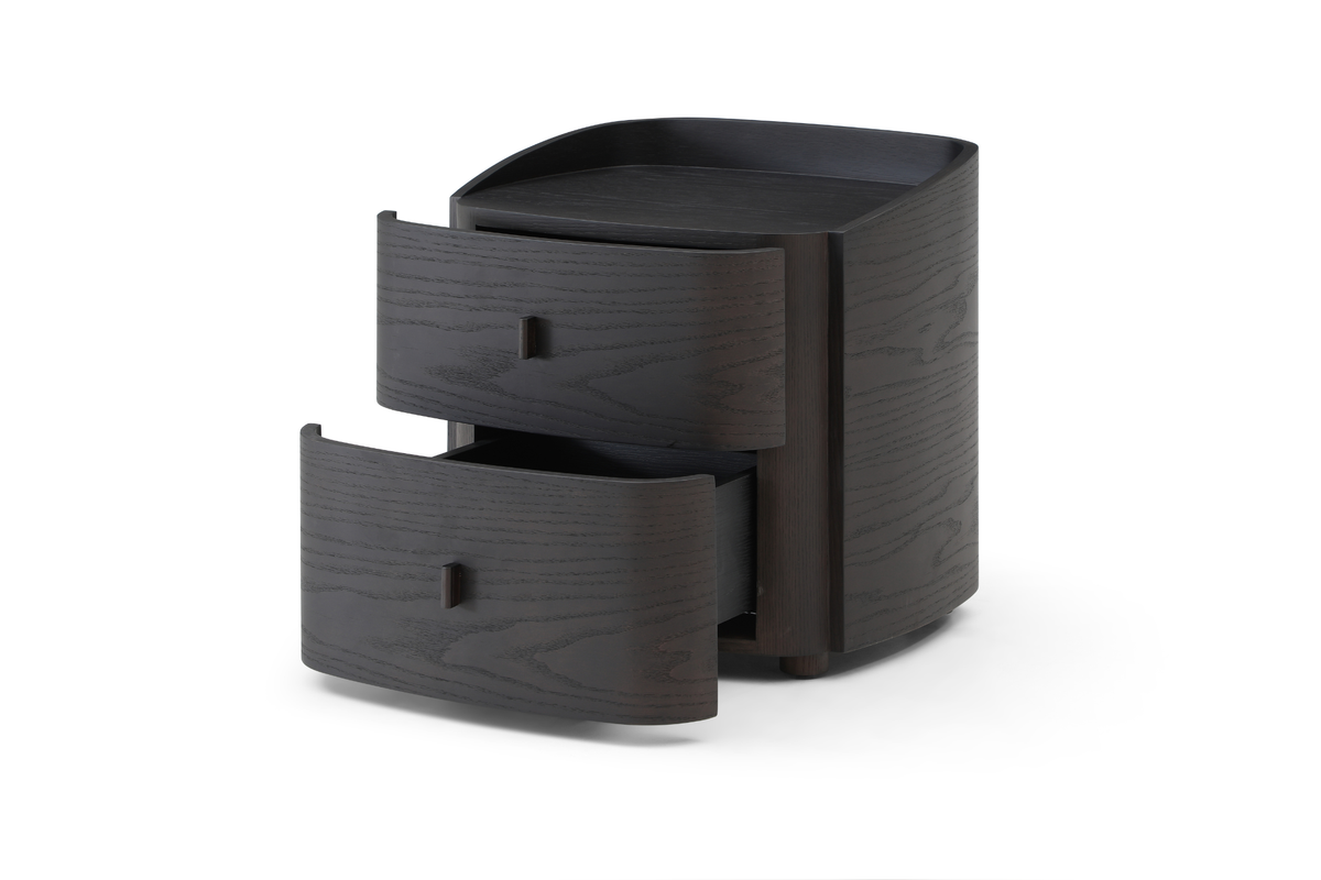 Vertu Bedside Table - Smoke Oak