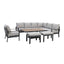 Vancouver Large Corner Dining Set With Rectangular Rising Table & Armchair - Dove Grey