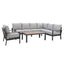 Vancouver Large Corner Sofa Set With Rectangular Table & Armchair - Dove Grey