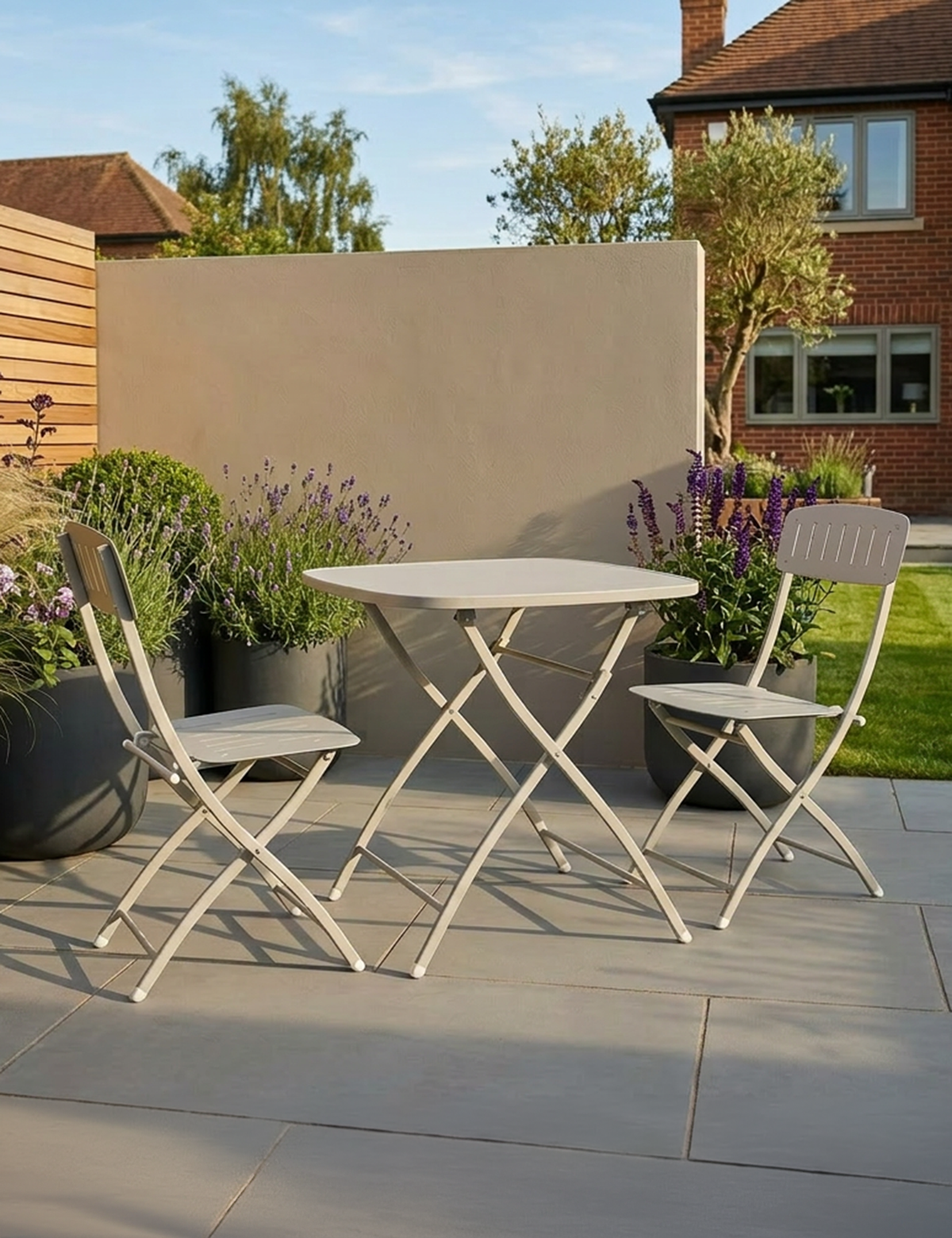 Venice 2 Seater Folding Bistro Set in Champagne