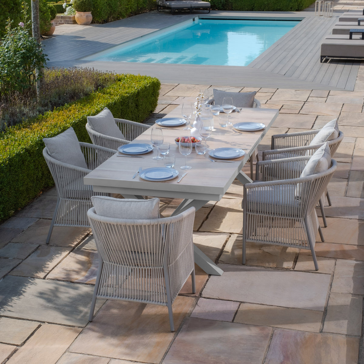 Vienna Rectangular Extending Dining Table With Maldives Dining Chairs