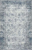 Eco-Washable Blue Rug Bordered Design