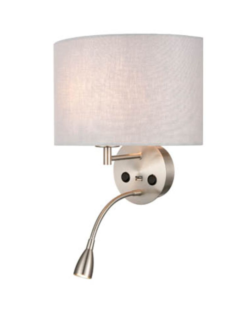 Wall Bracket with LED Flex Arm Reading Light