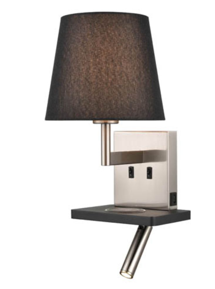 Wall Bracket, LED Reading Light, USB, + Charge Pad