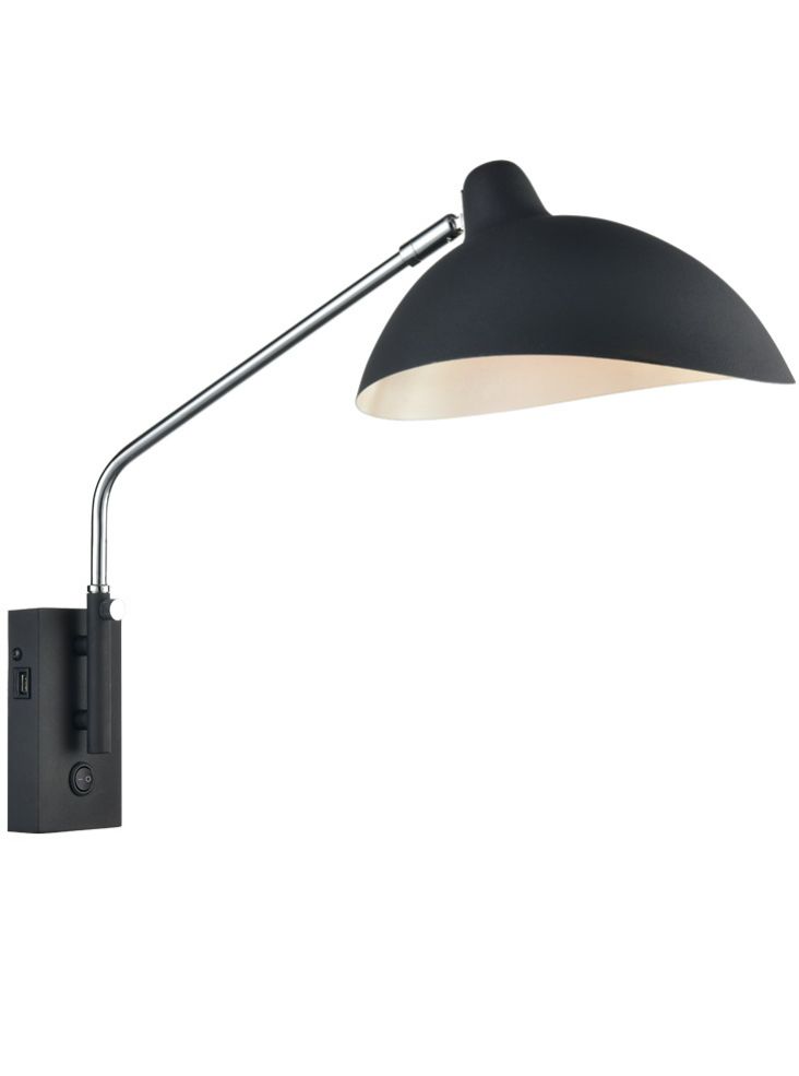 Large moveable wall light with switch and USB