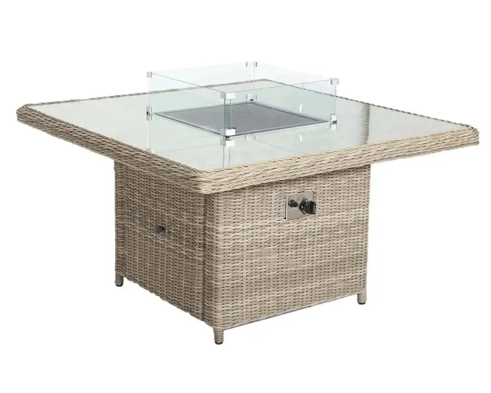 Wentworth 8 Seater Deluxe Modular Corner Dining & Lounging Set with Square Fire Pit Table