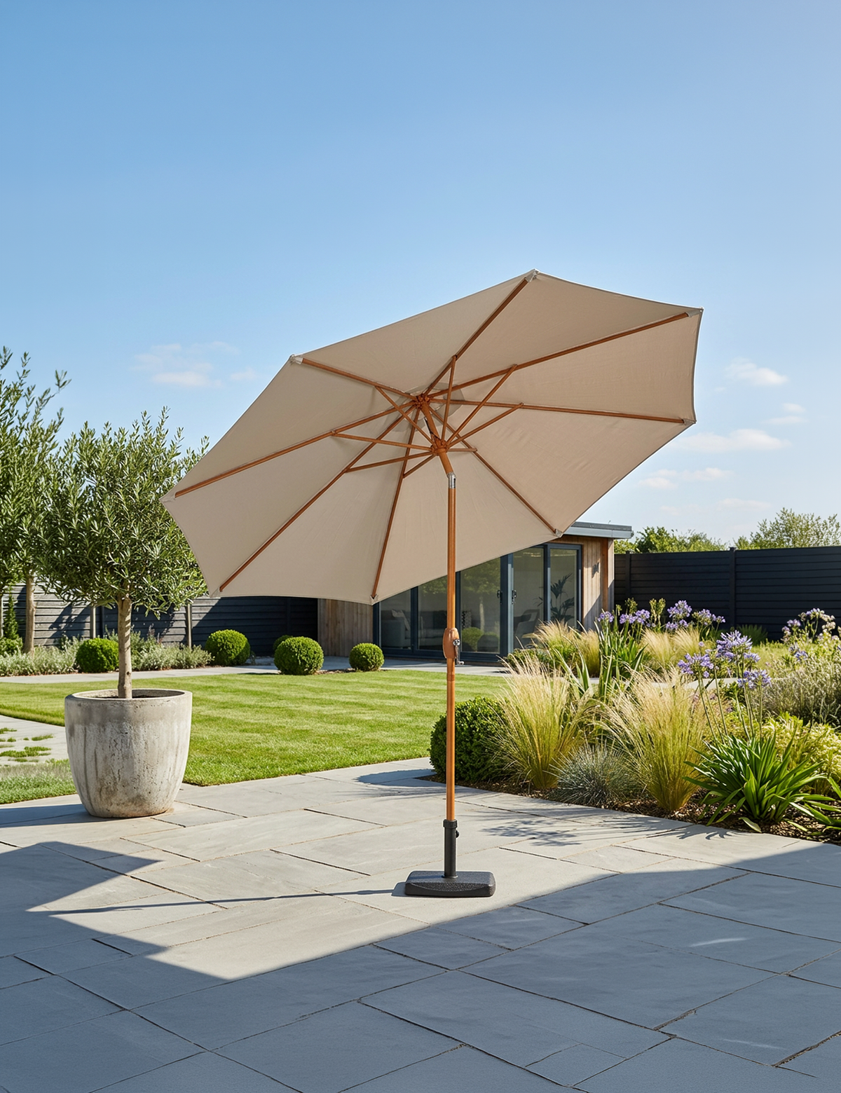 Woodlook Crank and Tilt Parasol - Ivory, 2.5M